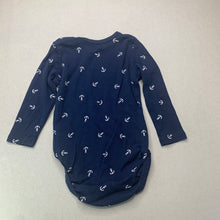 Load image into Gallery viewer, Boys H&amp;M, navy organic cotton bodysuit / romper, GUC, size 0,  