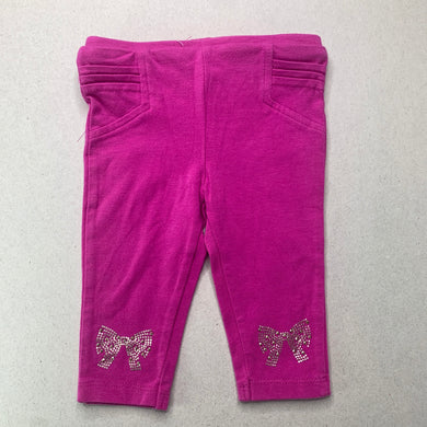 Girls pink, stretchy leggings, elasticated, GUC, size 00,  