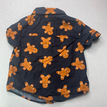 Load image into Gallery viewer, Boys B&amp;L, cotton Christmas short sleeve shirt, gingerbread men, EUC, size 0,  