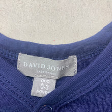Load image into Gallery viewer, unisex David Jones, navy cotton coverall / romper, EUC, size 000,  