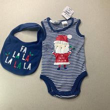 Load image into Gallery viewer, unisex Tiny Little Wonders, cotton Christmas singletsuit / romper + bib, NEW, size 000,  