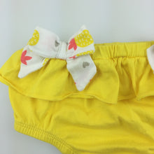 Load image into Gallery viewer, Girls Babies R Us, yellow cotton ruffle bloomers, GUC, size 00