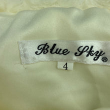 Load image into Gallery viewer, Girls Blue Sky, cream faux fur jacket, L: 33cm, FUC, size 4,  