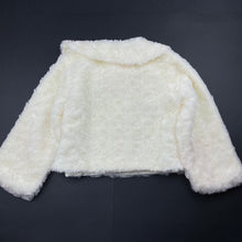 Load image into Gallery viewer, Girls Blue Sky, cream faux fur jacket, L: 33cm, FUC, size 4,  