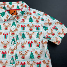 Load image into Gallery viewer, Boys Tilt, Christmas cotton short sleeve shirt, GUC, size 1,  