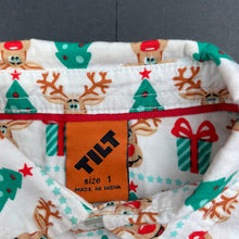 Load image into Gallery viewer, Boys Tilt, Christmas cotton short sleeve shirt, GUC, size 1,  