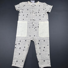 Load image into Gallery viewer, unisex Anko, cream &amp; black striped romper, NEW, size 1,  