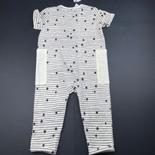 Load image into Gallery viewer, unisex Anko, cream &amp; black striped romper, NEW, size 1,  