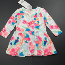 Load image into Gallery viewer, Girls Bonds, colourful stretchy romper dress, NEW, size 0, L: 38cm