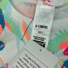 Load image into Gallery viewer, Girls Bonds, colourful stretchy romper dress, NEW, size 0, L: 38cm