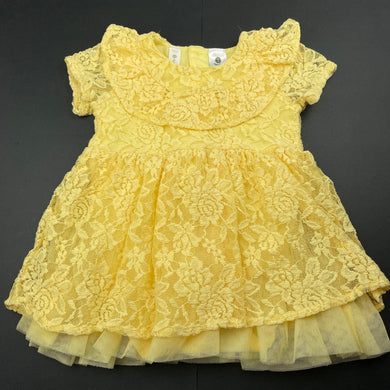 Girls Dymples, floral lace romper dress, GUC, size 1, L: 40cm
