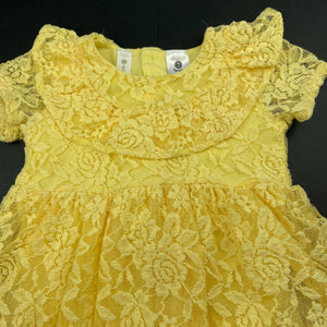 Girls Dymples, floral lace romper dress, GUC, size 1, L: 40cm