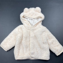 Load image into Gallery viewer, unisex Higgledee, cream fleece hooded sweater / top, GUC, size 00,  