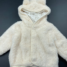Load image into Gallery viewer, unisex Higgledee, cream fleece hooded sweater / top, GUC, size 00,  