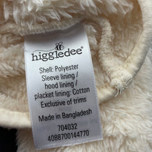 Load image into Gallery viewer, unisex Higgledee, cream fleece hooded sweater / top, GUC, size 00,  