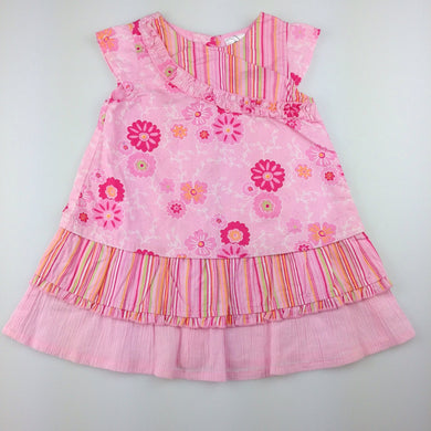 Girls Target, pink cotton floral summer / party dress, EUC, size 00