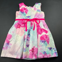 Load image into Gallery viewer, Girls Origami, lined colourful floral party dress, EUC, size 1, L: 46cm
