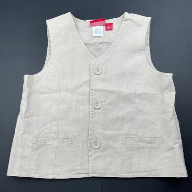 Girls Sprout, linen / cotton waistcoat / vest, EUC, size 2,  