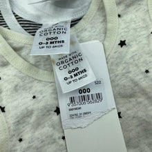 Load image into Gallery viewer, unisex Target, set of 3 organic cotton singlet tops, marks on labels, NEW, size 000,  