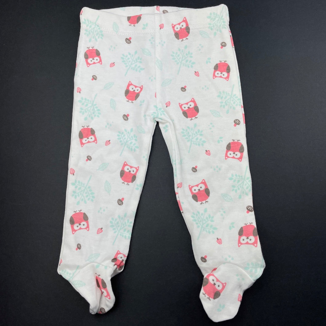 Girls Tiny Little Wonders, cotton footed leggings / bottoms, EUC, size 0000,  