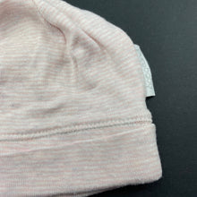 Load image into Gallery viewer, Girls purebaby, pink &amp; grey organic cotton hat / beanie, EUC, size 0,  