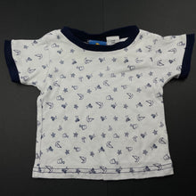 Load image into Gallery viewer, Boys Dymples, navy &amp; white cotton t-shirt / top, GUC, size 000,  