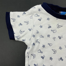 Load image into Gallery viewer, Boys Dymples, navy &amp; white cotton t-shirt / top, GUC, size 000,  