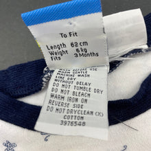 Load image into Gallery viewer, Boys Dymples, navy &amp; white cotton t-shirt / top, GUC, size 000,  