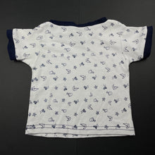 Load image into Gallery viewer, Boys Dymples, navy &amp; white cotton t-shirt / top, GUC, size 000,  