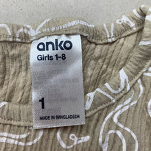 Load image into Gallery viewer, Girls Anko, stretchy crinkle top, flamingos, EUC, size 1,  