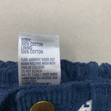 Load image into Gallery viewer, Boys Anko, cotton lined corduroy pants, adjustable, Inside leg: 28cm, EUC, size 1,  