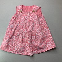 Load image into Gallery viewer, Girls reversible, pink &amp; white cotton dress, armpit to armpit: 26cm, FUC, size 1, L: 38cm