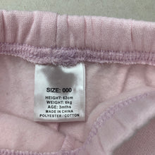 Load image into Gallery viewer, Girls pink, fleece lined footed leggings / bottoms, FUC, size 000,  