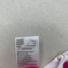 Load image into Gallery viewer, Girls Babybuds, pink cotton bodysuit / romper + bib, GUC, size 000,  