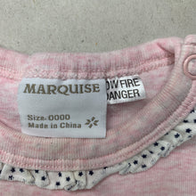 Load image into Gallery viewer, Girls Marquise, pink marle cotton bodysuit / romper, FUC, size 0000,  