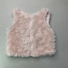 Load image into Gallery viewer, Girls Sprout, cotton lined zip up faux fur vest, GUC, size 1,  