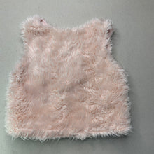 Load image into Gallery viewer, Girls Sprout, cotton lined zip up faux fur vest, GUC, size 1,  