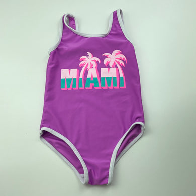 Girls Mango, purple swim one-piece, EUC, size 3,  