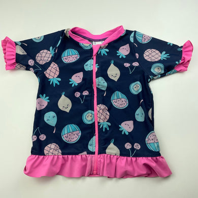 Girls Dymples, short sleeve rashie / swim top, FUC, size 2,  