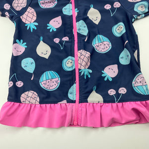 Girls Dymples, short sleeve rashie / swim top, FUC, size 2,  