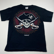 Load image into Gallery viewer, Boys GILDAN, dark navy cotton t-shirt / top, skull, Sz: M, armpit to armpit: 40cm, GUC, size 10-12,  