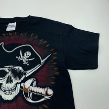 Load image into Gallery viewer, Boys GILDAN, dark navy cotton t-shirt / top, skull, Sz: M, armpit to armpit: 40cm, GUC, size 10-12,  