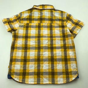 Boys Okaidi, checked cotton short sleeve shirt, FUC, size 4,  