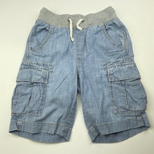 Load image into Gallery viewer, Boys GAP, chambray cotton cargo shorts, elasticated, FUC, size 6-7,  