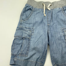 Load image into Gallery viewer, Boys GAP, chambray cotton cargo shorts, elasticated, FUC, size 6-7,  