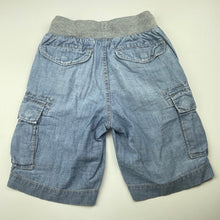 Load image into Gallery viewer, Boys GAP, chambray cotton cargo shorts, elasticated, FUC, size 6-7,  