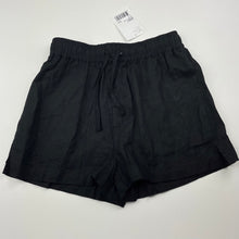 Load image into Gallery viewer, Girls Brillant Basics, black linen/ viscose shorts, elasticated, NEW, size 12,  