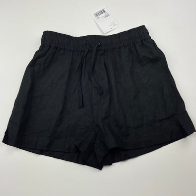 Girls Brillant Basics, black linen/ viscose shorts, elasticated, NEW, size 12,  