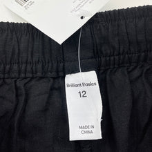 Load image into Gallery viewer, Girls Brillant Basics, black linen/ viscose shorts, elasticated, NEW, size 12,  