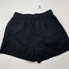 Load image into Gallery viewer, Girls Brillant Basics, black linen/ viscose shorts, elasticated, NEW, size 12,  